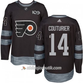 Män Ishockey Philadelphia Flyers Tröja Sean Couturier 14 1917-2017 100th Anniversary Adidas Svart Authentic